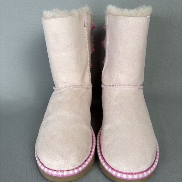 Women's UGG Boots Bailey Bow Gingham Seashell Pink Sz 7 Coquette 1101669 RARE! - Picture 8 of 16